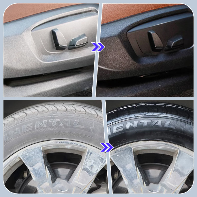 1-Step Plastic Trim Renewal – Restores Faded Car Interiors & Exteriors (No Painting Needed!)🎁Free Sponge