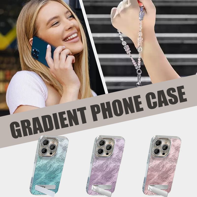 Gradient Phone Case with Stand & Chain for iPhone Series