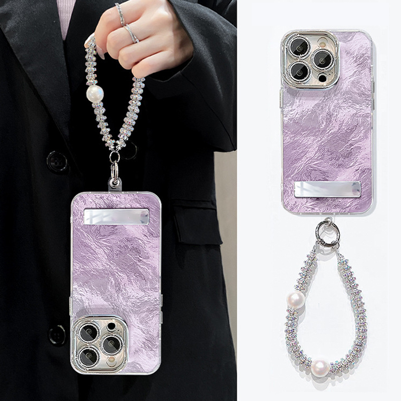Gradient Phone Case with Stand & Chain for iPhone Series