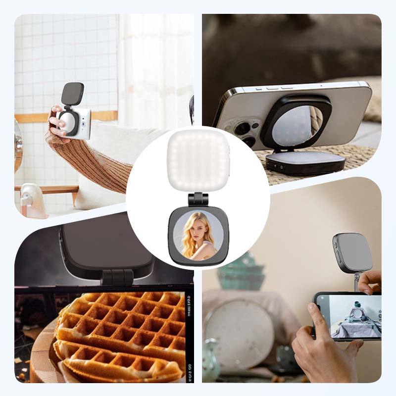 ✨Limited Time 50% OFF📱3-in-1 Phone Stand, Mirror, and Magnetic Selfie Fill Light