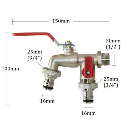 📢📢40% OFF !! ⏰Universal Stainless Steel Double Outlet Garden Water Faucet