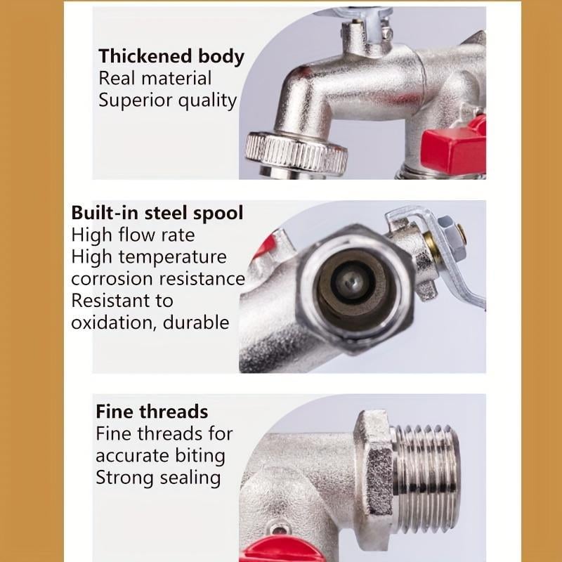 📢📢40% OFF !! ⏰Universal Stainless Steel Double Outlet Garden Water Faucet