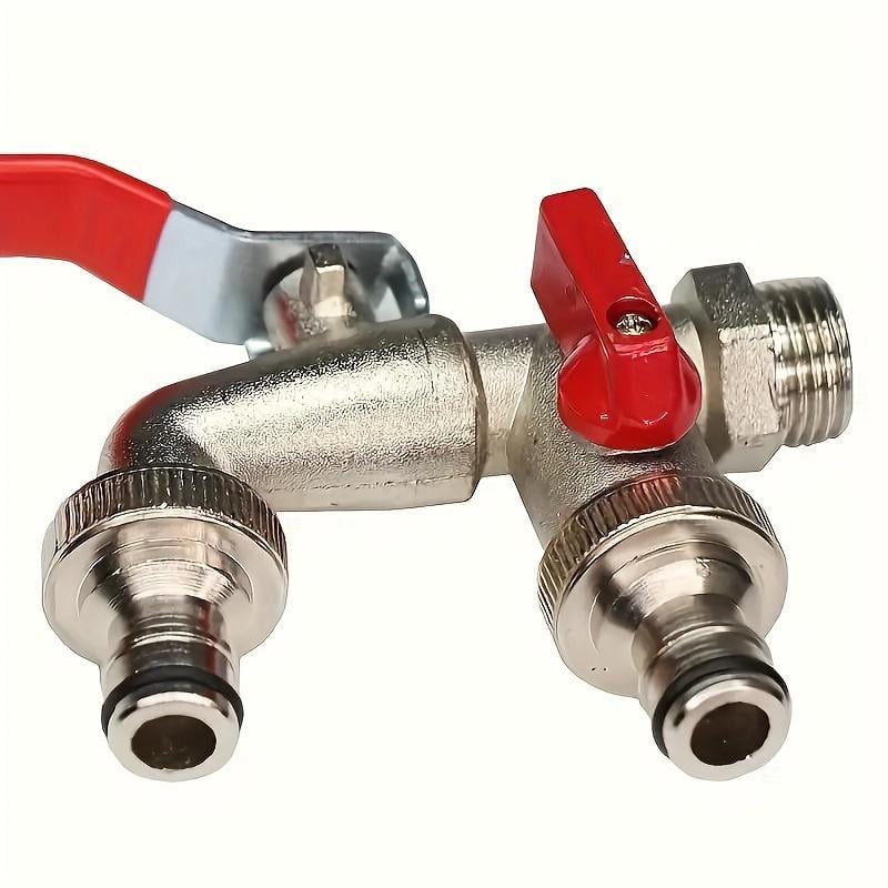 📢📢40% OFF !! ⏰Universal Stainless Steel Double Outlet Garden Water Faucet