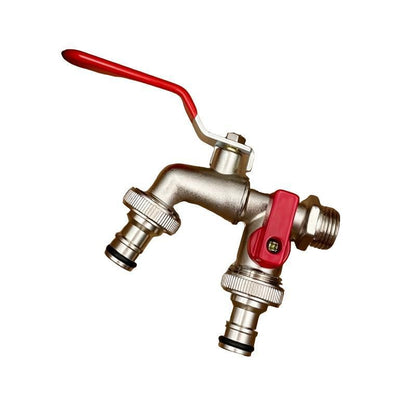📢📢40% OFF !! ⏰Universal Stainless Steel Double Outlet Garden Water Faucet