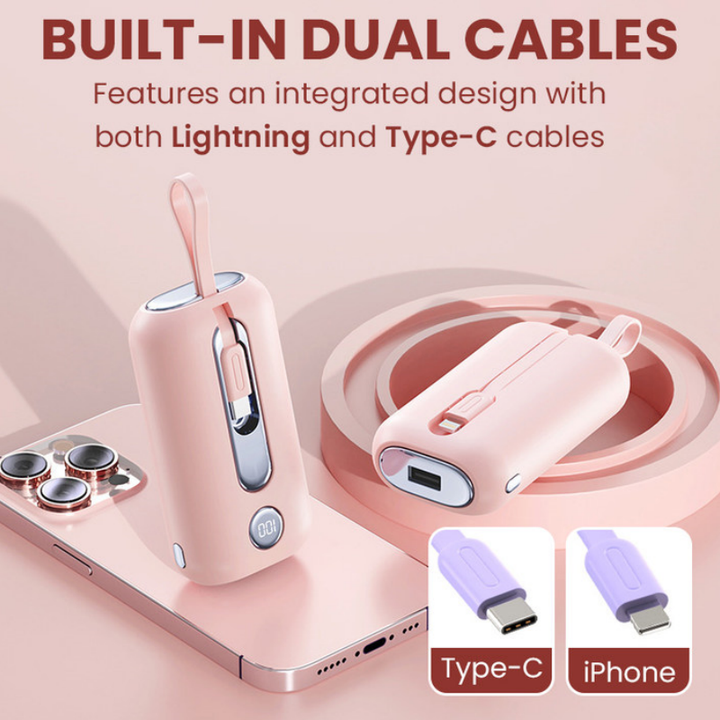 📱Super Fast Charging Power Bank with Built-in Cables✨50 per cent price reduction for a limited time✨