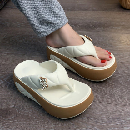 📢📢50% OFF !!!⏰Women's Summer Color-Block Soft Platform Flip Flops