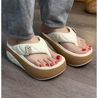 📢📢50% OFF !!!⏰Women's Summer Color-Block Soft Platform Flip Flops