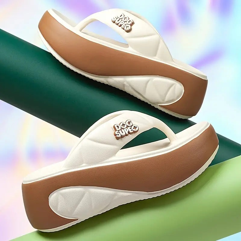 📢📢50% OFF !!!⏰Women's Summer Color-Block Soft Platform Flip Flops