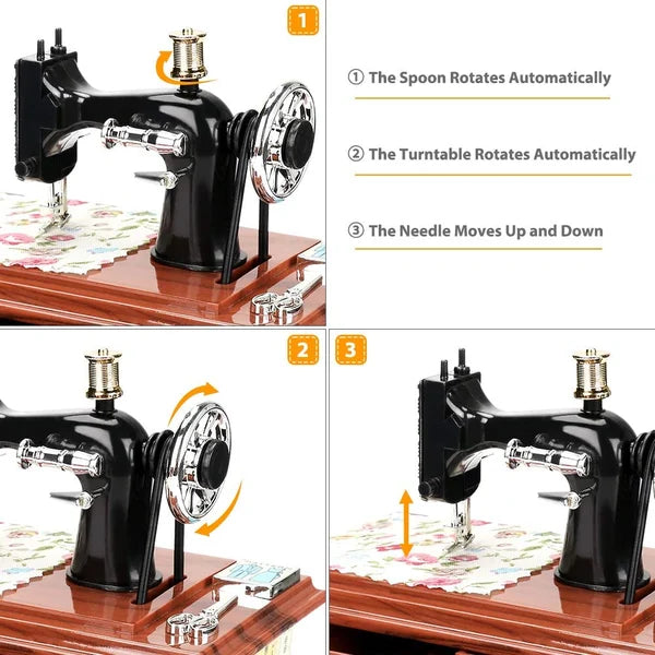 📢📢50% OFF!!⏰ Wood Mini Sewing Machine Music Box