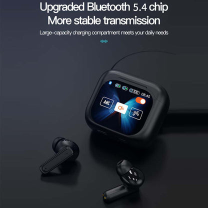 💥Compact Touch-Control Clear-Sound Earbuds-LED Full📍Color Display📍Active Noise Cancellation (ANC)📍Touch Controls📍Bluetooth 5.4