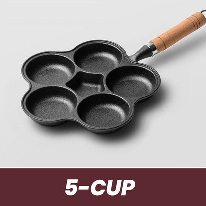 📢📢50% OFF !!!⏰ 4-Cup Cast Iron Egg Frying Pan - Non-Stick & Even Heating, Perfect for Breakfast Sandwiches or Pancakes 🥪✨