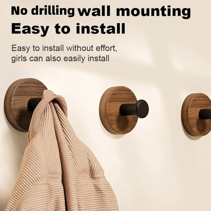 📢📢40% OFF !! ⏰Waterproof Wooden Coat Hook - No Drilling