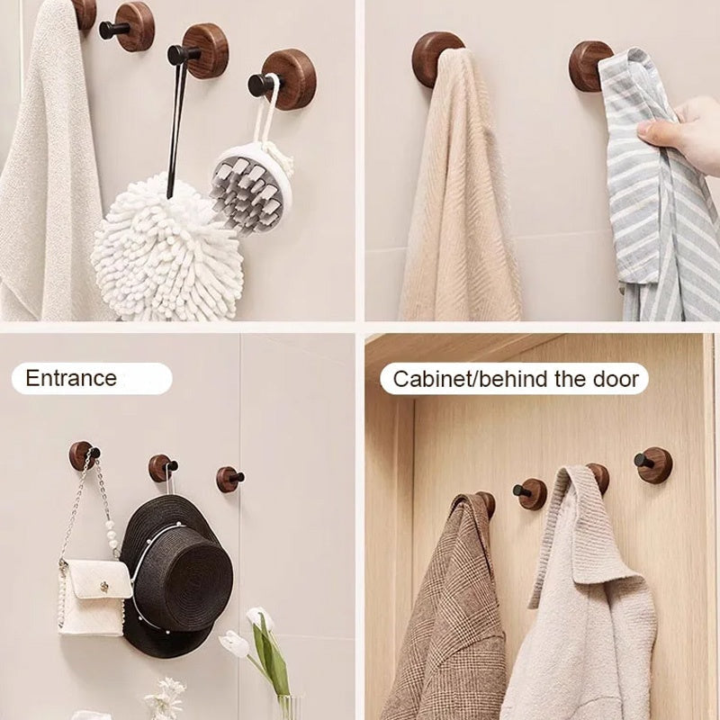 📢📢40% OFF !! ⏰Waterproof Wooden Coat Hook - No Drilling