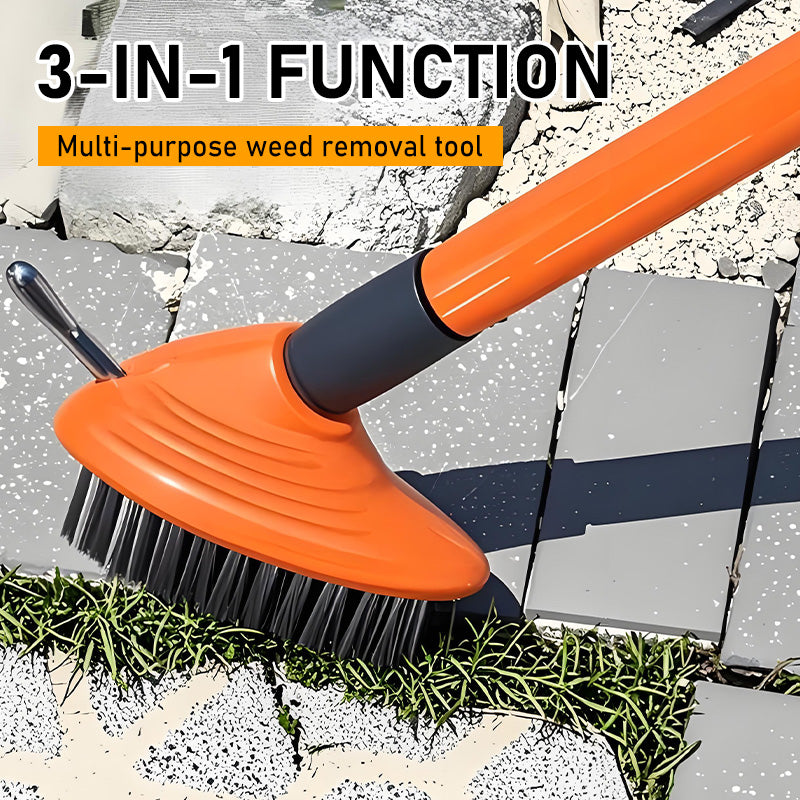 📢📢35% OFF !! ⏰3 in 1 Weed Brush Garden Outdoor Patio Weeding Broom for Clearing Paths and Driveways Set Tool - Wire Brush Broom
