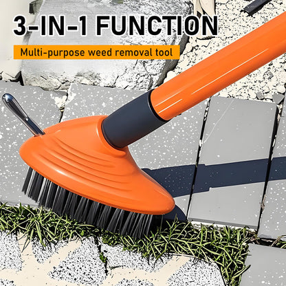 📢📢35% OFF !! ⏰3 in 1 Weed Brush Garden Outdoor Patio Weeding Broom for Clearing Paths and Driveways Set Tool - Wire Brush Broom