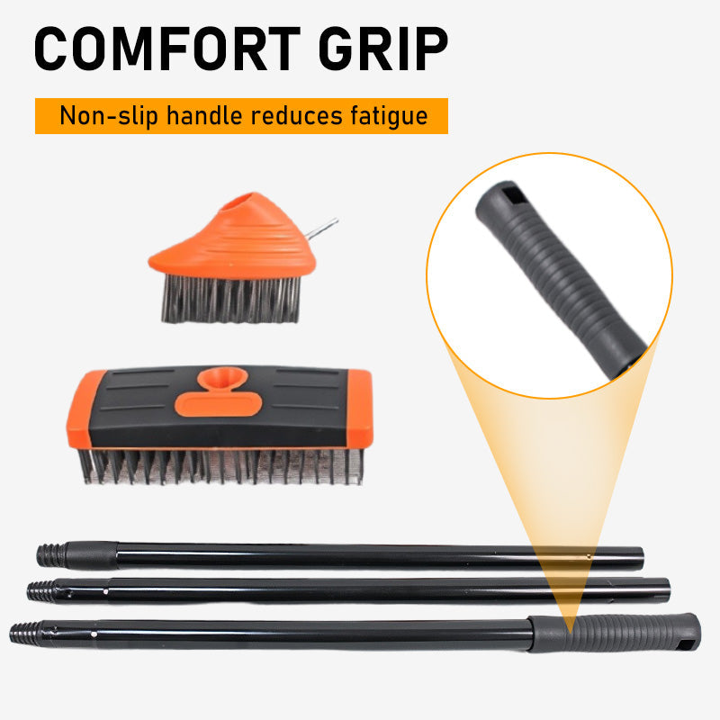 📢📢35% OFF !! ⏰3 in 1 Weed Brush Garden Outdoor Patio Weeding Broom for Clearing Paths and Driveways Set Tool - Wire Brush Broom