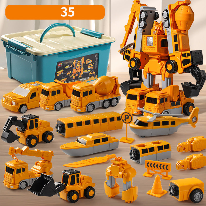 🔥Limited stock available 50% OFF🔥Magnetic Transform Engineering Car Assembled Toys