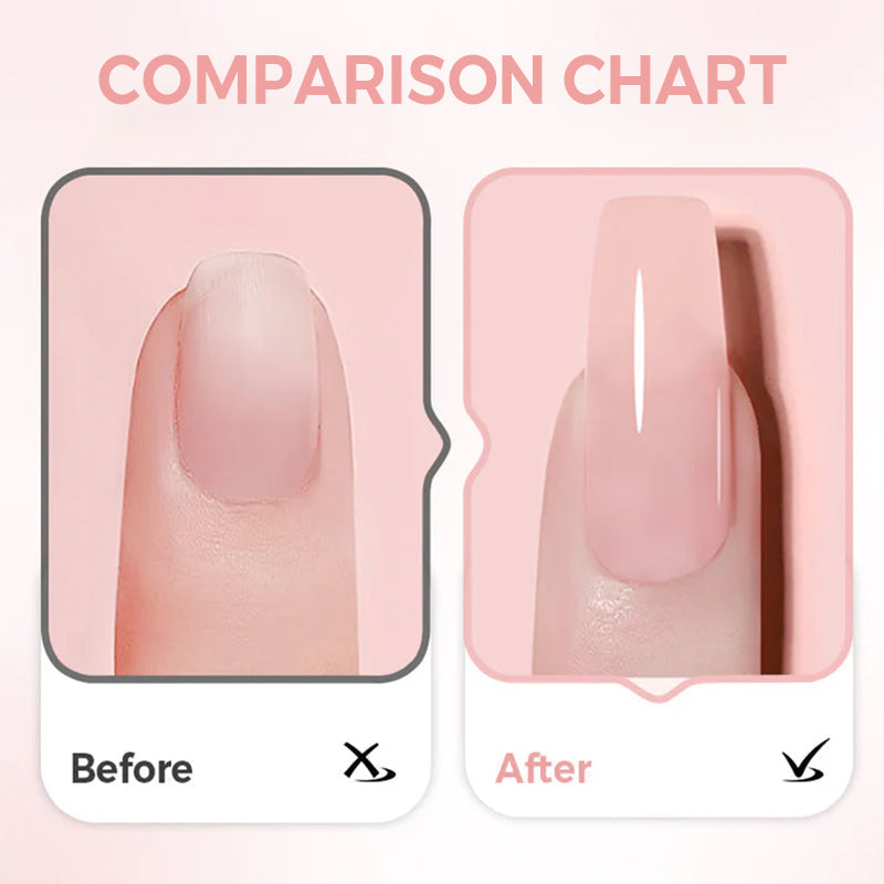 💅 Buy 1 Get 1 Free ✨ 2-in-1 Self-Leveling Nail Builder Gel - Base & Top Coat with 15s Quick Cure for Salon-Quality Manicure at Home 🌟🌀