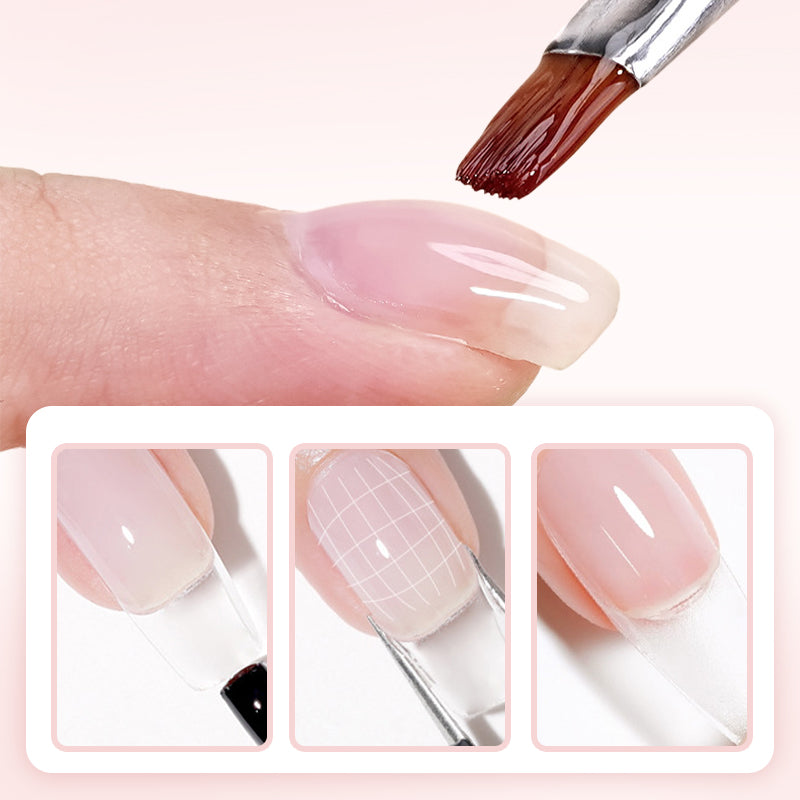 💅 Buy 1 Get 1 Free ✨ 2-in-1 Self-Leveling Nail Builder Gel - Base & Top Coat with 15s Quick Cure for Salon-Quality Manicure at Home 🌟🌀