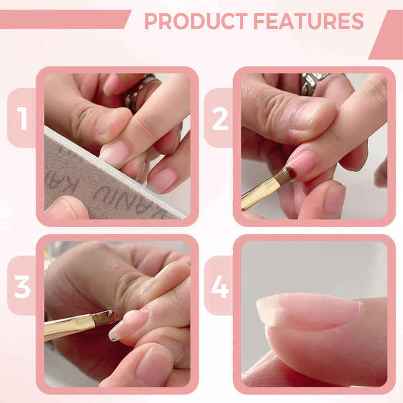 💅 Buy 1 Get 1 Free ✨ 2-in-1 Self-Leveling Nail Builder Gel - Base & Top Coat with 15s Quick Cure for Salon-Quality Manicure at Home 🌟🌀