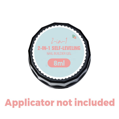 💅 Buy 1 Get 1 Free ✨ 2-in-1 Self-Leveling Nail Builder Gel - Base & Top Coat with 15s Quick Cure for Salon-Quality Manicure at Home 🌟🌀