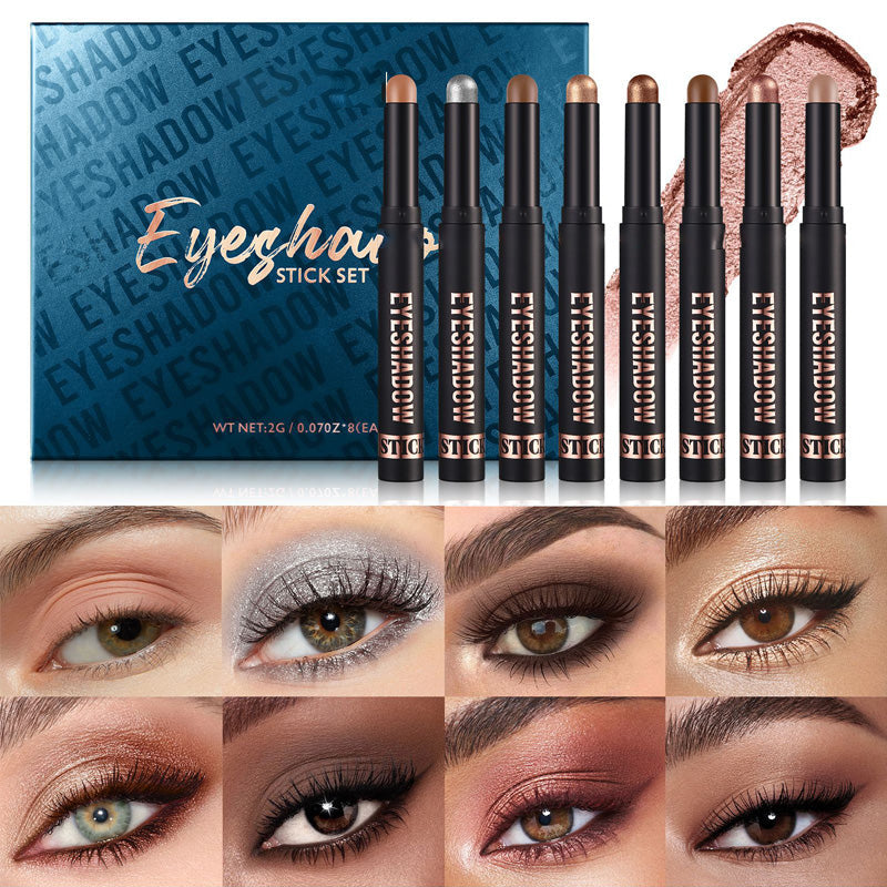 📢📢50% OFF !!!⏰🎁✨8 Colors Glitter Eyeshadow Stick Waterproof & Long-Wearing & Multi-Use