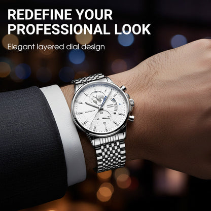 📢📢70 % OFF !!🎅Men's watch with globe motif in maritime style