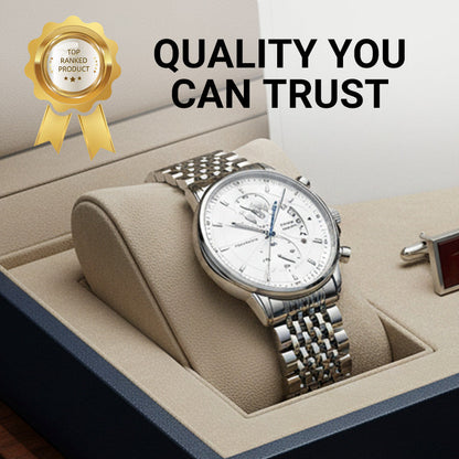 📢📢70 % OFF !!🎅Men's watch with globe motif in maritime style