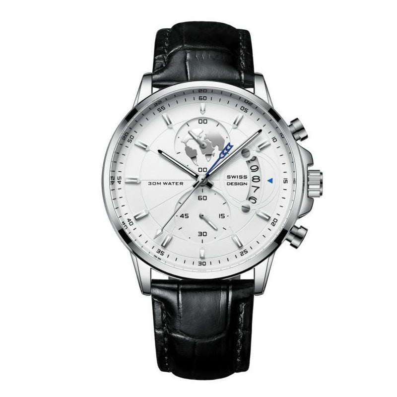 📢📢70 % OFF !!🎅Men's watch with globe motif in maritime style