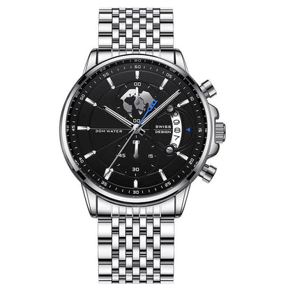 📢📢70 % OFF !!🎅Men's watch with globe motif in maritime style