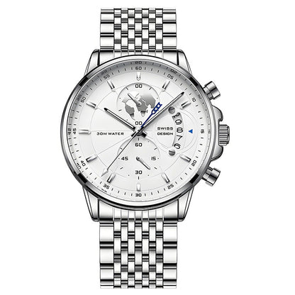 📢📢70 % OFF !!🎅Men's watch with globe motif in maritime style