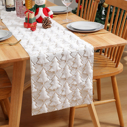 【📍Exquisite Collection📍】Soft Plush Christmas Tree Table Runner