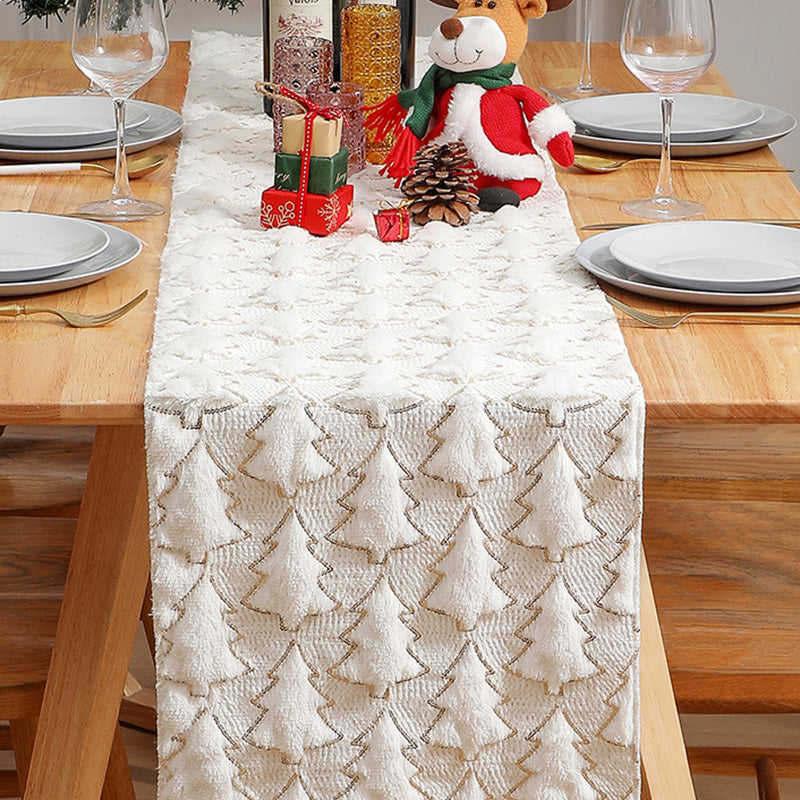 【📍Exquisite Collection📍】Soft Plush Christmas Tree Table Runner