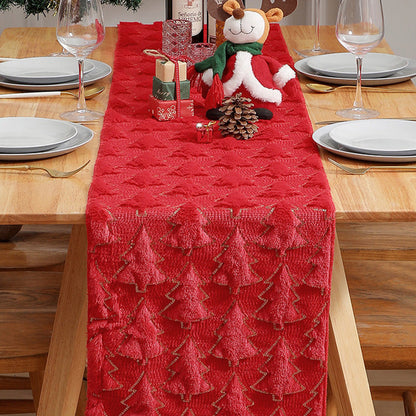 【📍Exquisite Collection📍】Soft Plush Christmas Tree Table Runner