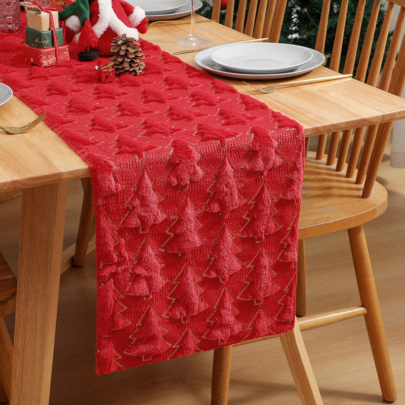 【📍Exquisite Collection📍】Soft Plush Christmas Tree Table Runner