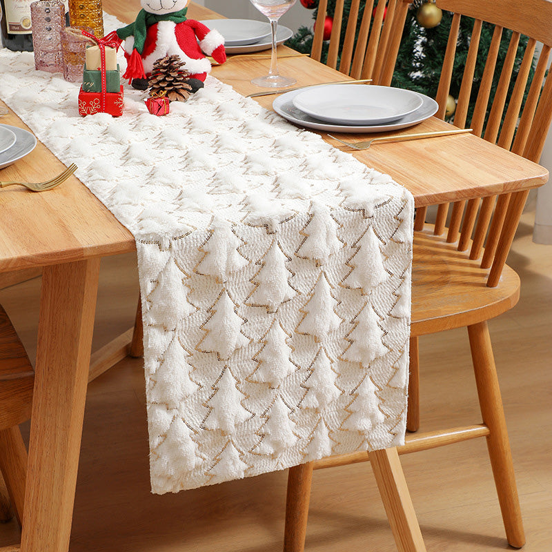 【📍Exquisite Collection📍】Soft Plush Christmas Tree Table Runner