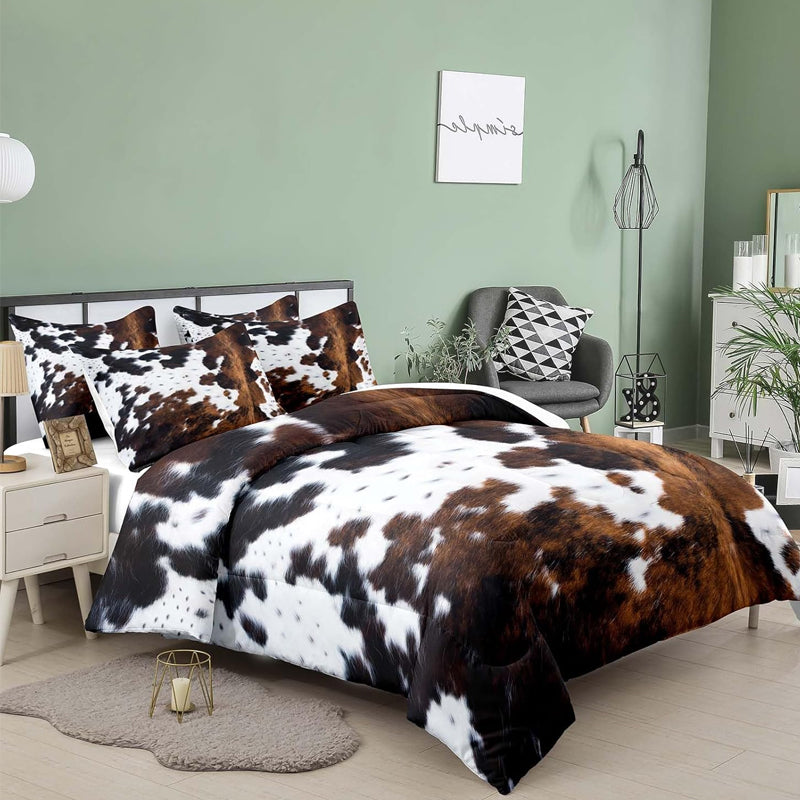📢📢60  % OFF !!🎅Cow Print Duvet Cover Set