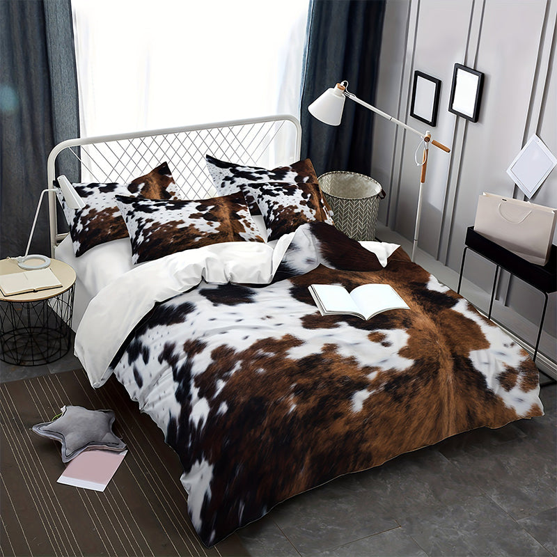 📢📢60  % OFF !!🎅Cow Print Duvet Cover Set
