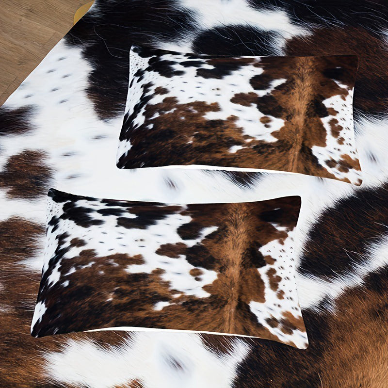 📢📢60  % OFF !!🎅Cow Print Duvet Cover Set
