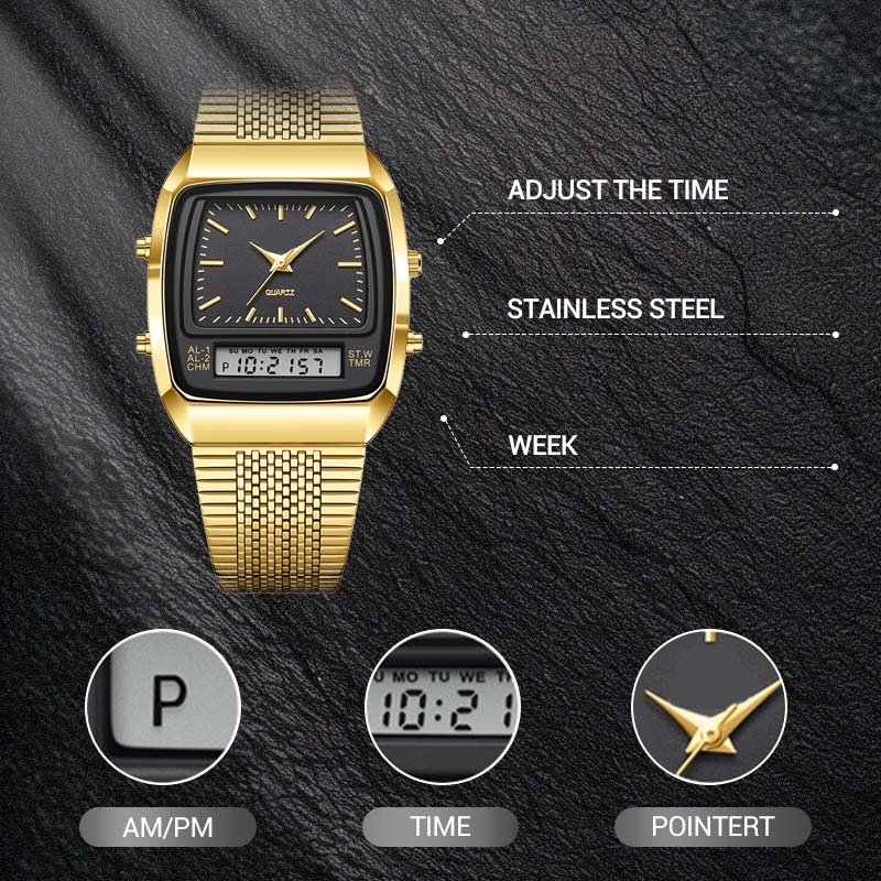 ⏳Limited-time 50% off⏰LIEBIG Roman Retro Dual System Multi-Function Digital Sports Watch⌚