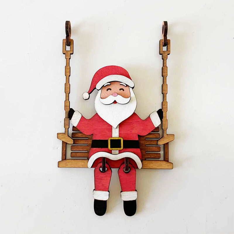 📢📢60 % OFF !!⏰⏰3D Wooden Santa on Swing Tabletop Decor