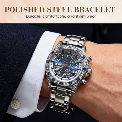 📢📢60 % OFF !!🎅【🎁Best Christmas Gift🎁】🎄TINAIBIN Twelve Zodiac Signs & Starry Sky Diamond Automatic Skeleton Men's Watch