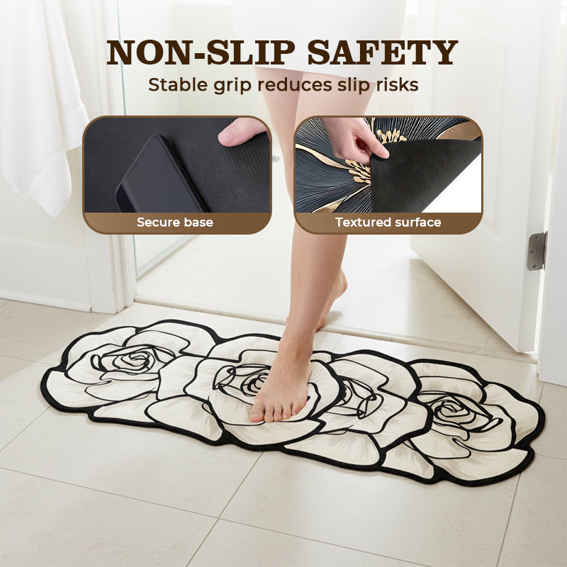 📢📢50 % OFF !!⏰Flower Pattern Quick-Dry Bathroom Mat🌹