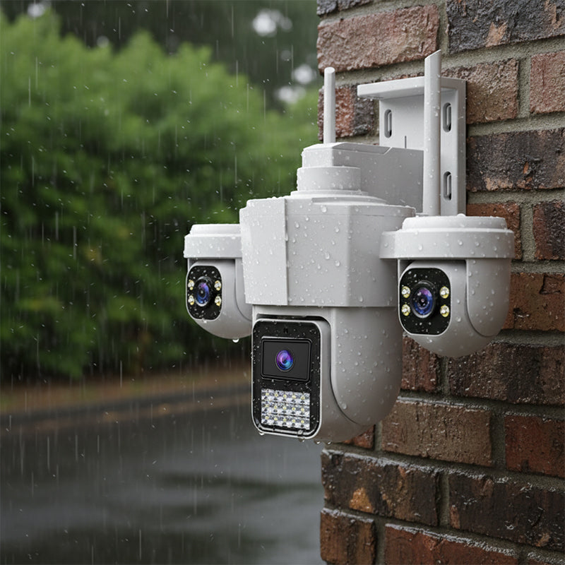 ⏳Limited-time 50% off⏰Say goodbye to blind spot anxiety. With a triple-lens 360° panoramic pan-tilt system, illegal intruders have nowhere to hide.