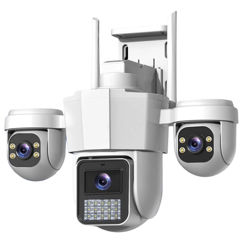⏳Limited-time 50% off⏰Say goodbye to blind spot anxiety. With a triple-lens 360° panoramic pan-tilt system, illegal intruders have nowhere to hide.
