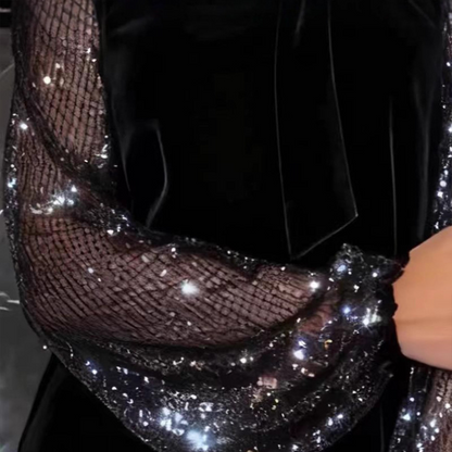 📢📢 70 %  OFF !! ✨Women's Sequin Bow Tie Neck Dress✨👗