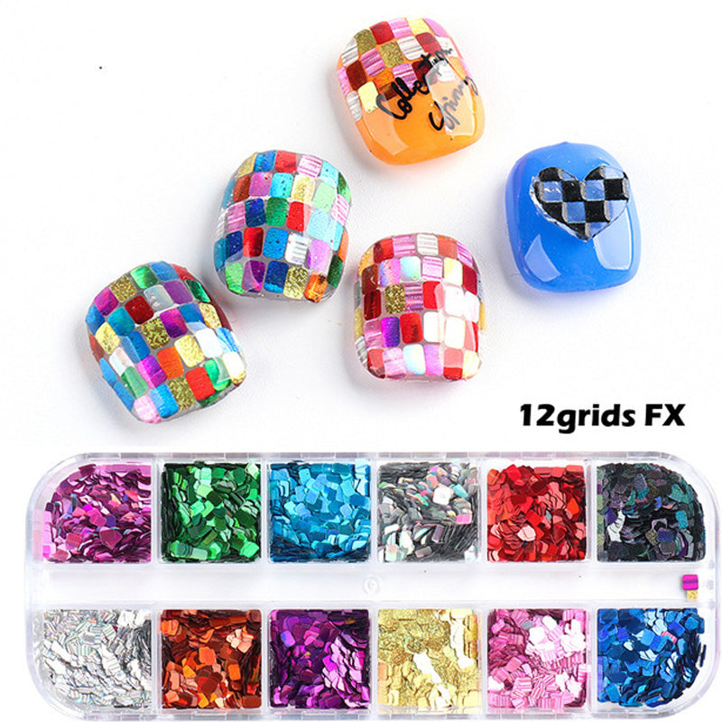 ✨50% OFF NOW! 🔥12-Color Square Glitter Nail Art Sequin Set🎉
