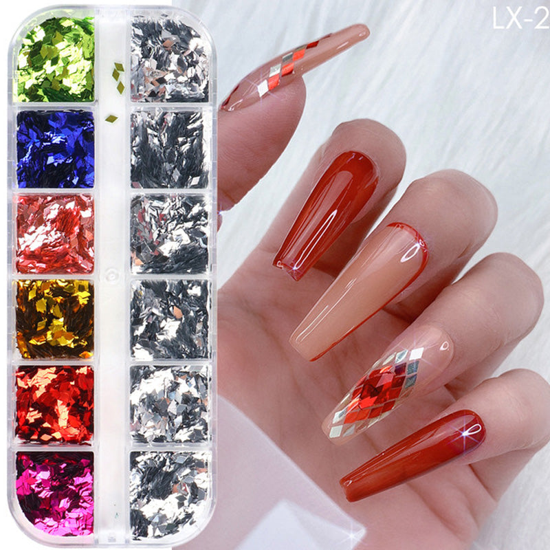 ✨50% OFF NOW! 🔥12-Color Square Glitter Nail Art Sequin Set🎉