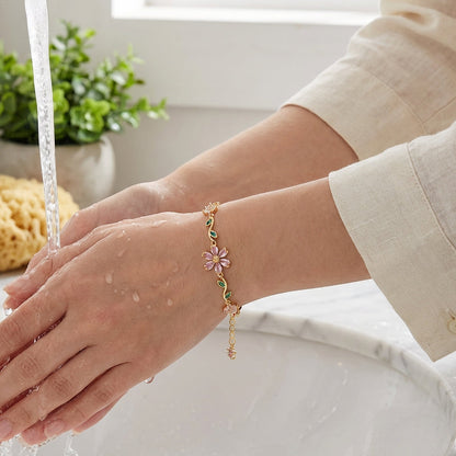 📢📢50 %  OFF !! ⏰Women's Cherry Blossom Rhinestone Bracelet