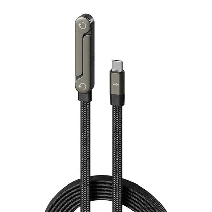 📢📢50%  OFF !! ⏰⚡2-in-1 Invisible Holder Charger Cable – 240W Fast Charging Cord with Built-In Phone Stand